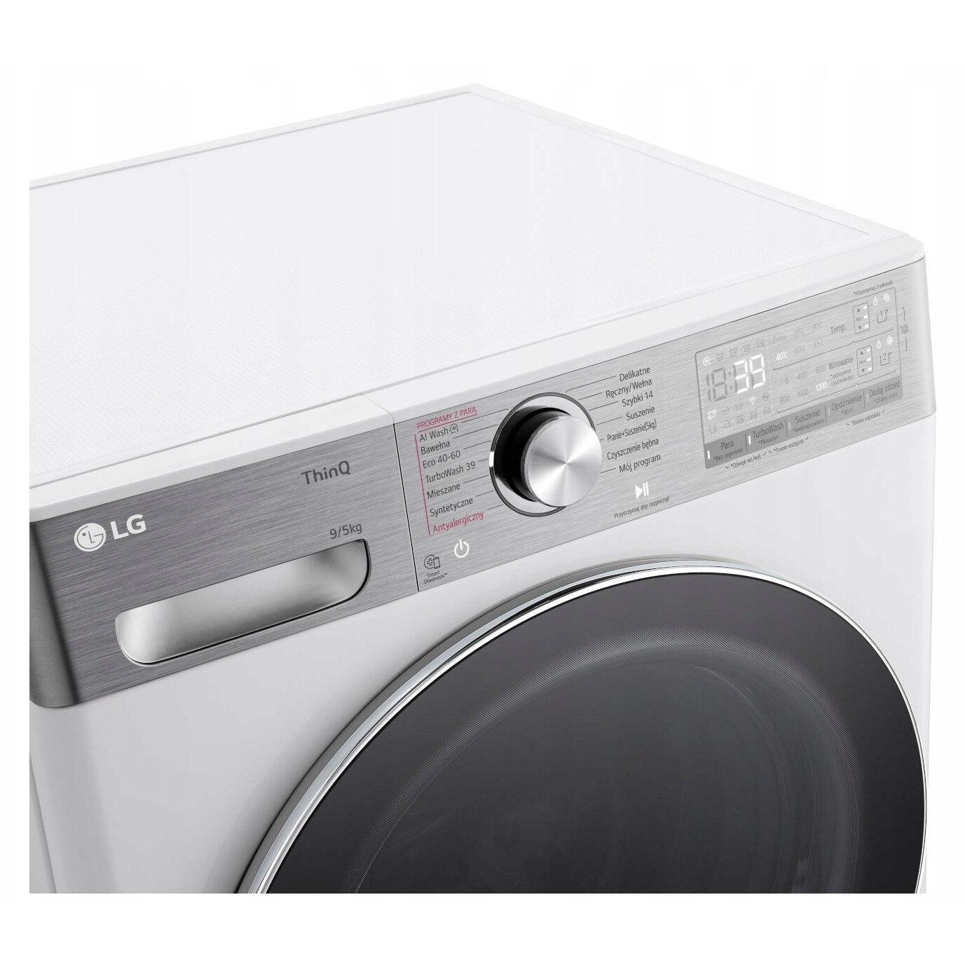 Pralko-suszarka LG F2D95902W 9/5kg, 14 programe, alb-silver, 60x85x47.5cm