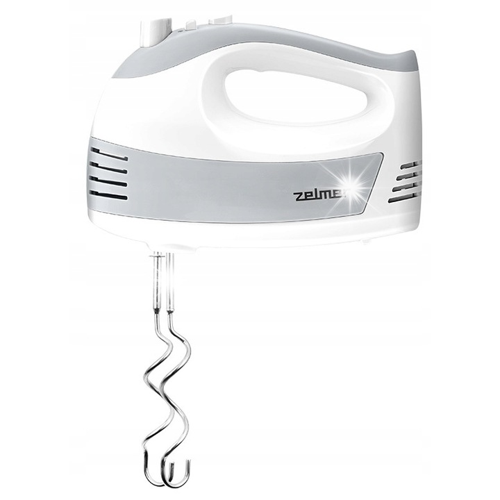 Ръчен миксер Zelmer, 700W, 5 скорости, функция Турбо, бял, комплект с аксесоари