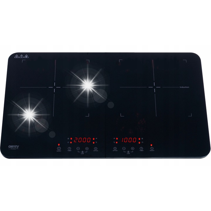 Електрически котлон Camry, индукционен, 2 зони, 3500W, черен, 60.5x37см
