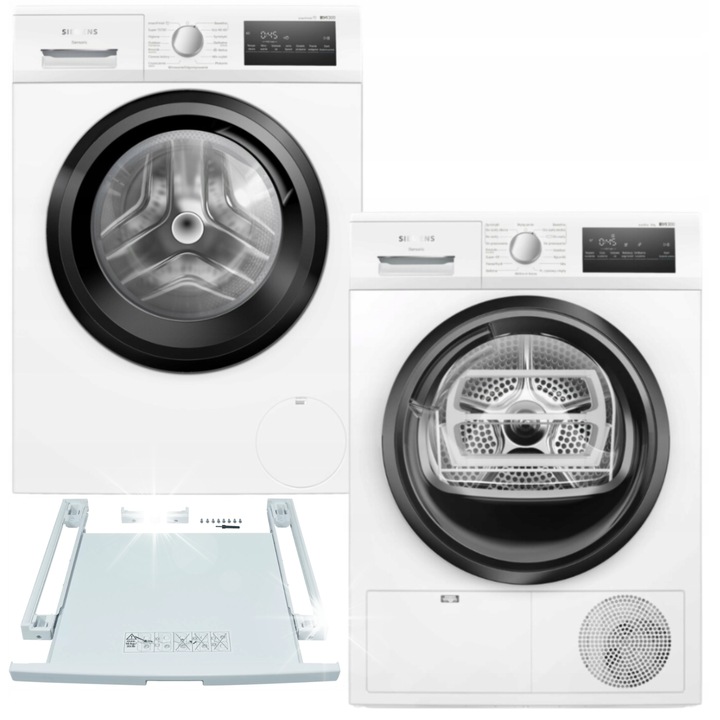 Комплект Пералня Siemens WM14N277PL 9кг 1400об/мин и Сушилня WT45HVEEPL 8кг, Бял