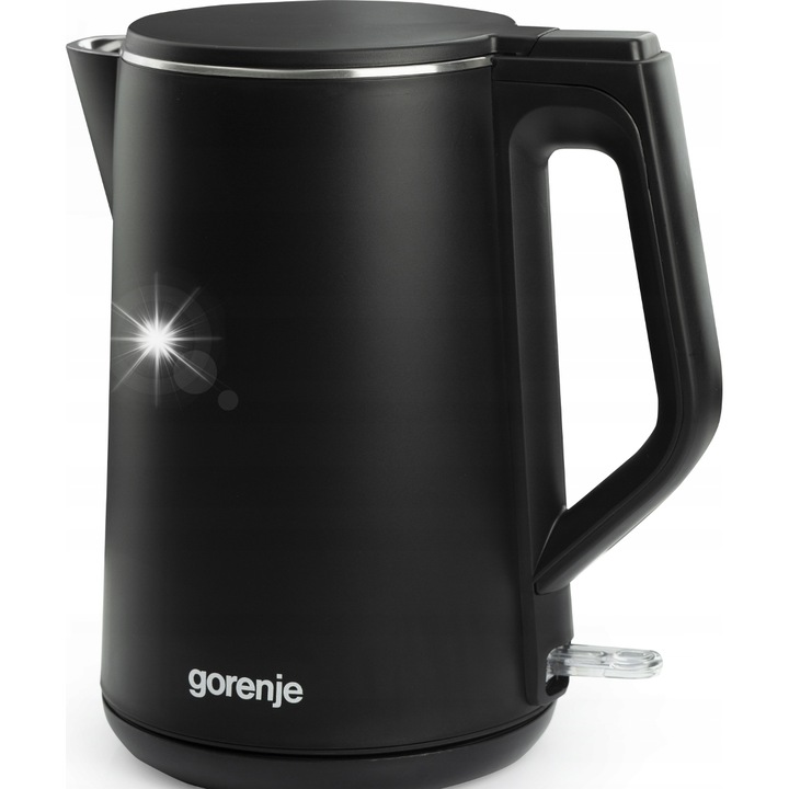 Fierbator electric Gorenje K15DWBK 2200W 1,5l, duble pereti, negru