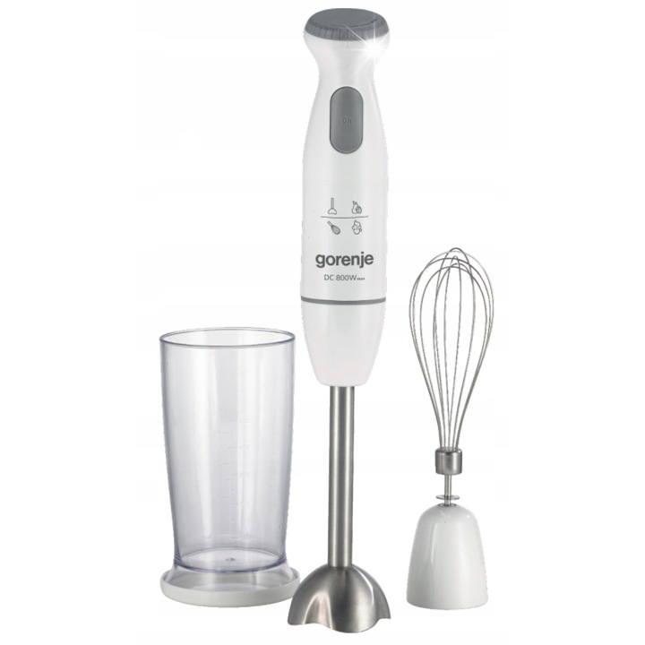 Вертикален блендер Gorenje, 800W, 0.5л, бял, с аксесоари