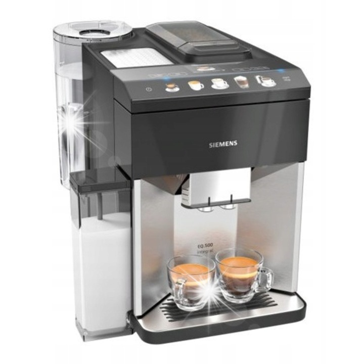 Автоматична еспресо машина Siemens EQ.500, капучино, еспресо, черно-сребристо, 1500W, 15bar