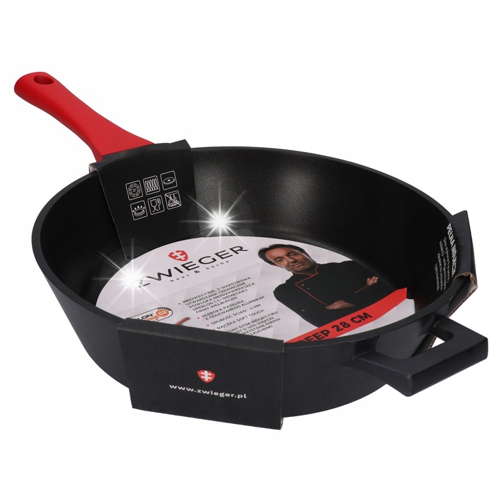Дълбок тиган Zwieger Obsidian, 28см, незалепващ, 240C, 8x29x53.5см