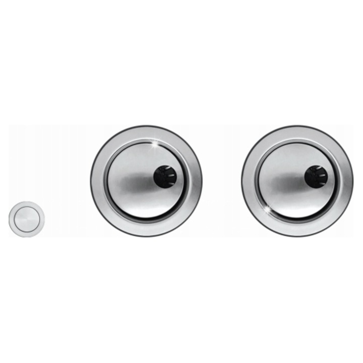 Комплект сифон KER-SS 2B Пневматичен, за гранитни мивки, 2 отделения, сребрист цвят