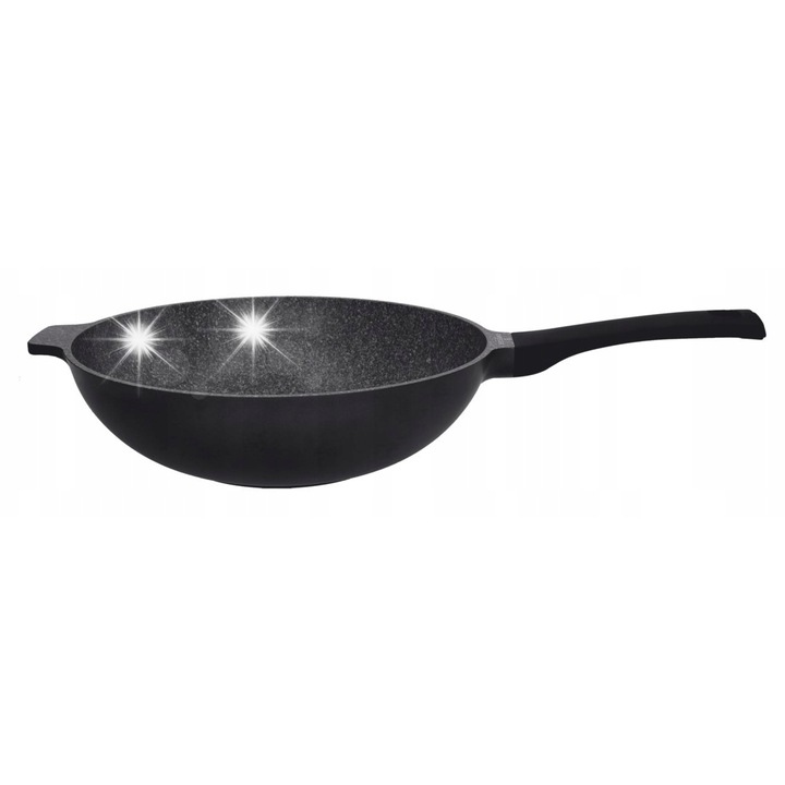 Уок тиган Zwieger 32см, 3 слоя Greblon C3 Granite, черен, мека на допир дръжка
