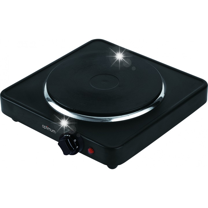 Електрически котлон Optimum, модел PK-1546, 1 зона за готвене, 1.5kW, черен, 27.5x25x7.5см