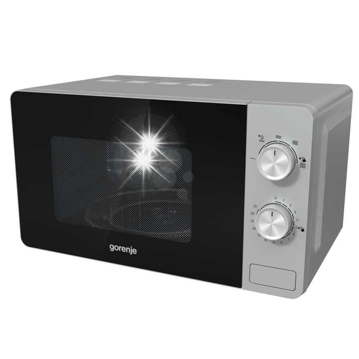 Cuptor cu microunde Gorenje MO17E1S, 17l, 700W, argintiu, 45,1x25,7x34,3cm