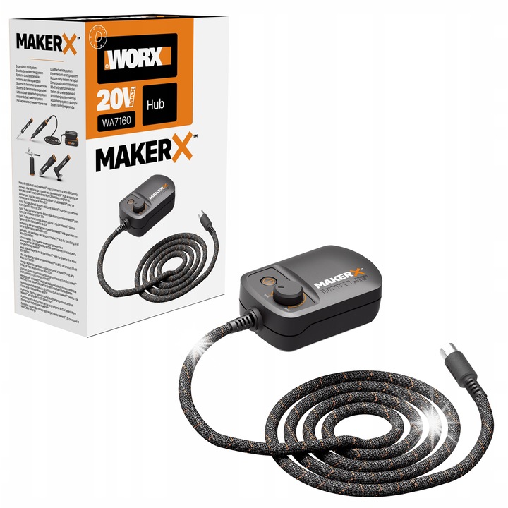 Контролен HUB MakerX Worx, 20V, кабел 120см, за инструменти MakerX