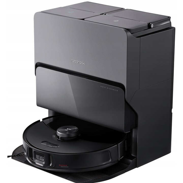 Robot de curățare Roborock S8 MaxV Ultra, negru, mopare VibraRise 3.0, set cu stație de curățare, dimensiuni 350x353x103mm