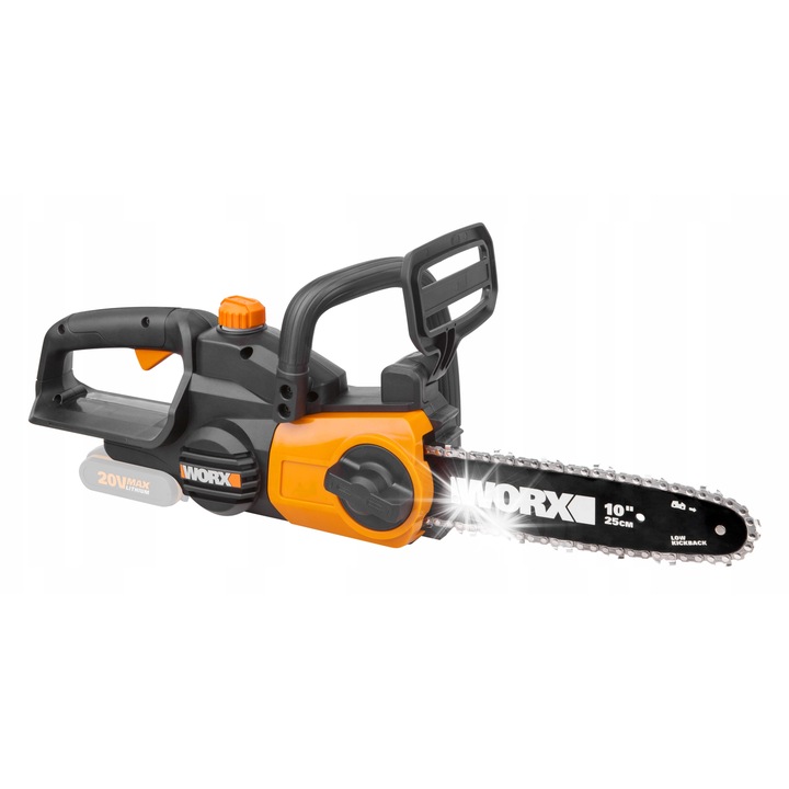Верижен трион Worx, 25см, черен, 20V, 2,8кг