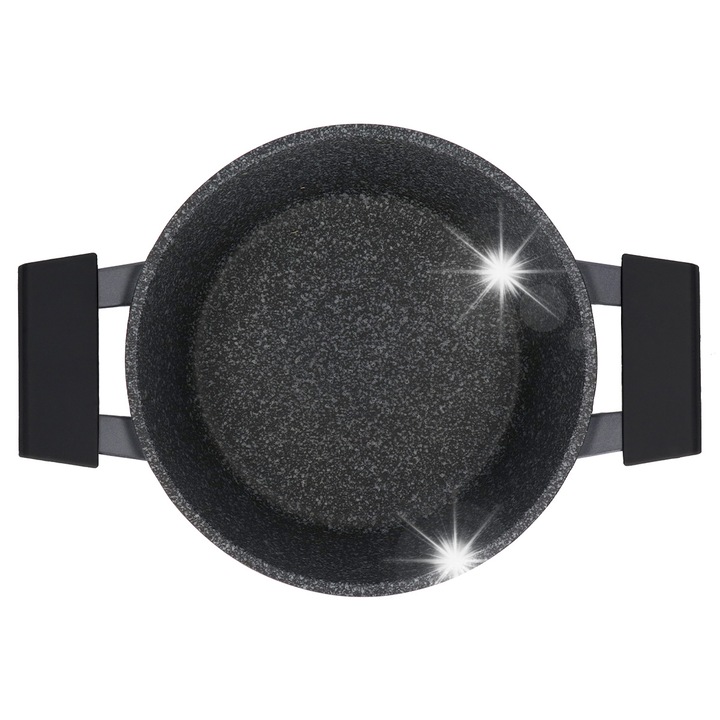 Алуминиева тенджера Zwieger Black Stone 30.5x9.5см, 2л, 3-слойно гранитно покритие, черна