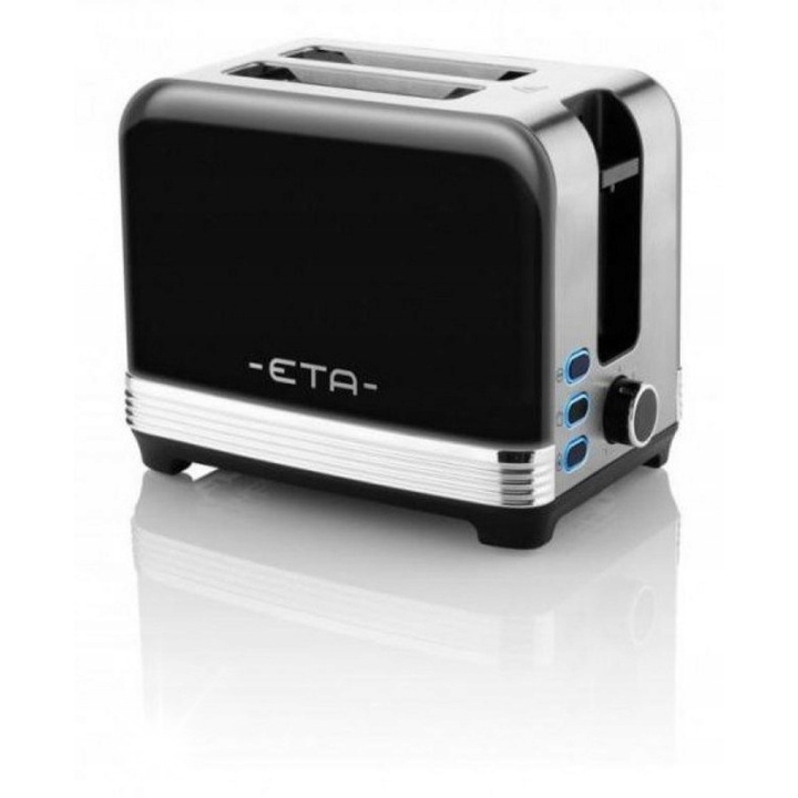 Тостер Eta Storio, 930W, 7 степени на запичане, черен, размери 155x190x265мм, комплект с тава за трохи