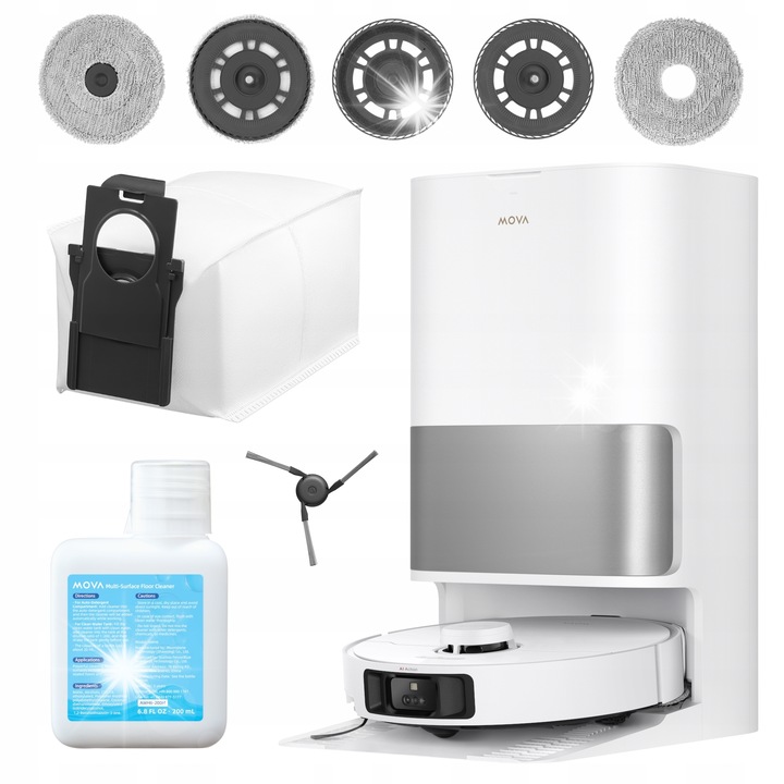 Робот за почистване Mova P10 Pro Ultra, 13000 Pa, мокро почистване, 350x350x104mm, бял