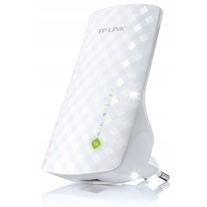Усилвател на сигнал TP-Link RE200, 2,4GHz/5GHz, 300MB/s, 433MB/s, комплект с RJ-45 кабел
