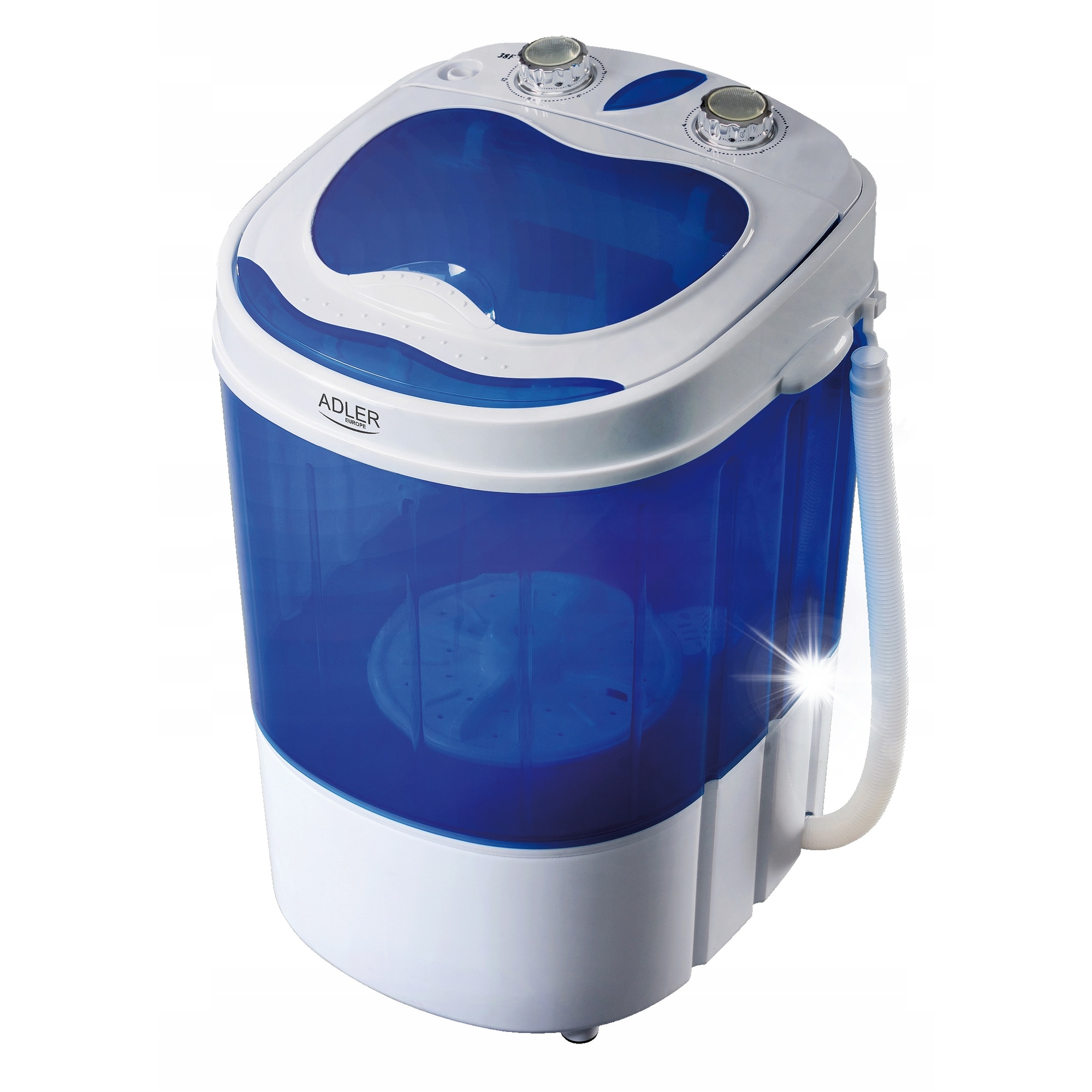 Masina de spalat Adler, model AD8051, 3kg capacitate, alb/albastru, 360x370x530cm