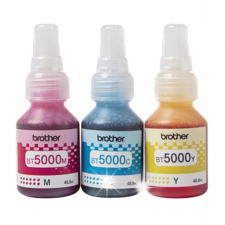 Комплект цветни мастилени касети Brother BT5000CLVAL, 3 броя, 48.8 мл, магента, циан, жълт