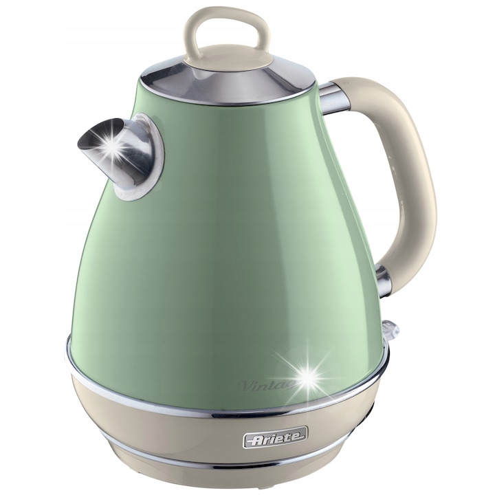 Ariete 2869/04 elektromos vízforraló, 1,7l, 2000W, inox, zöld