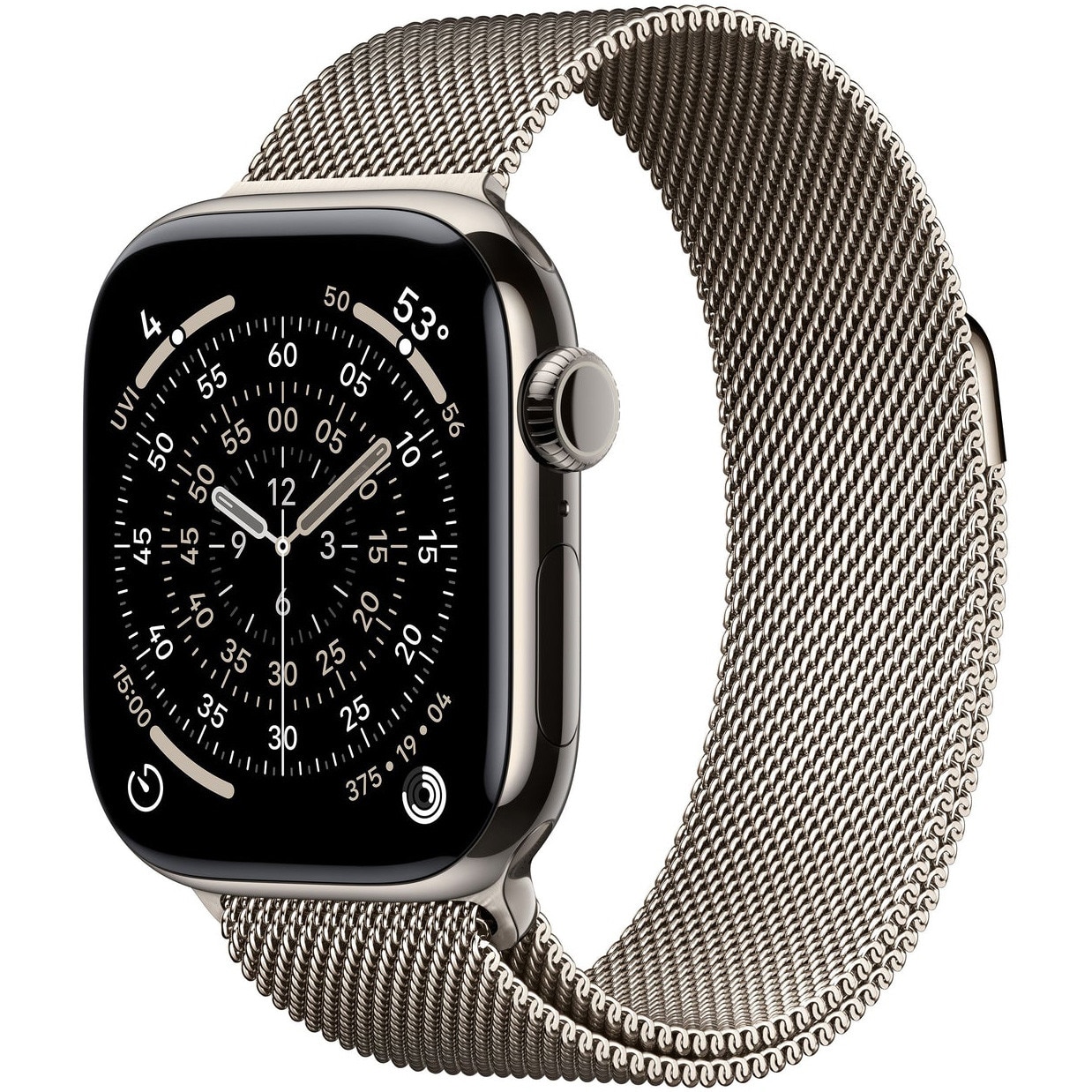Apple Watch 11 GPS + Cellular, Carcasa Natural Titanium 42mm, Natural Milanese Loop