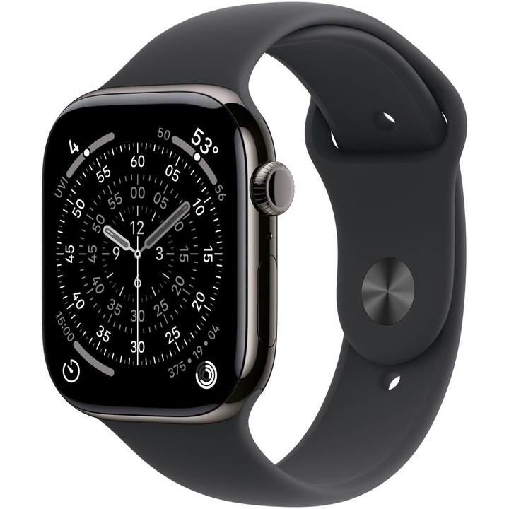 Apple Watch 11 GPS + Cellular, Корпус Slate Titanium 42mm, Black Sport Band - M/L