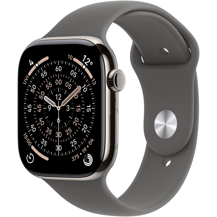 Apple Watch 11 GPS + Cellular, Корпус Natural Titanium 46mm, Stone Grey Sport Band - M/L