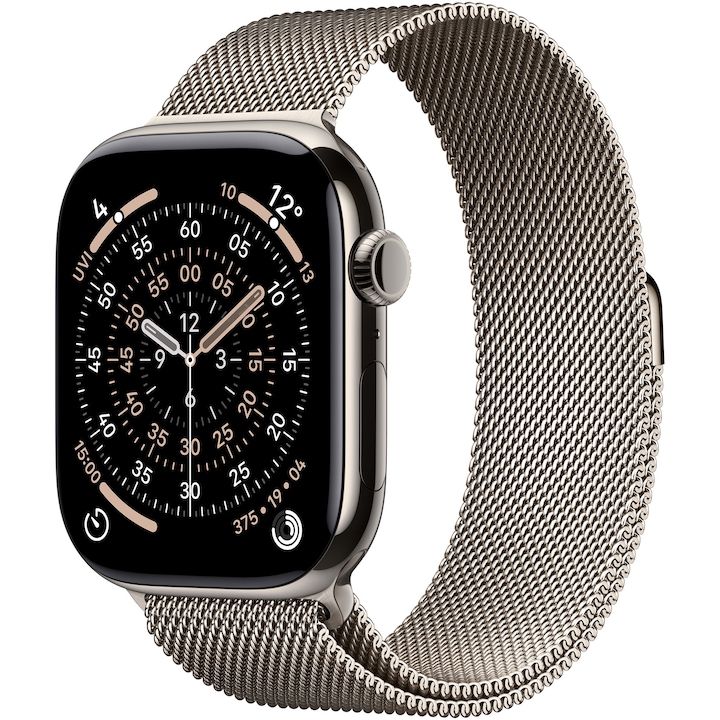 Apple Watch 11 GPS + Cellular, Carcasa Natural Titanium 46mm, Natural Milanese Loop - M/L