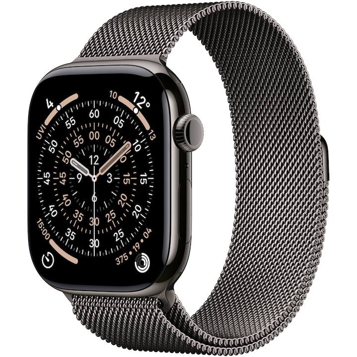 Apple Watch 11 GPS + Cellular, Carcasa Slate Titanium 46mm, Slate Milanese Loop - M/L