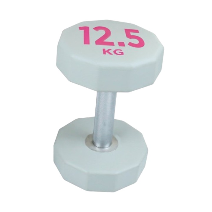 Gantera neopren, roz/gri, 12.5 KG, Lukadora