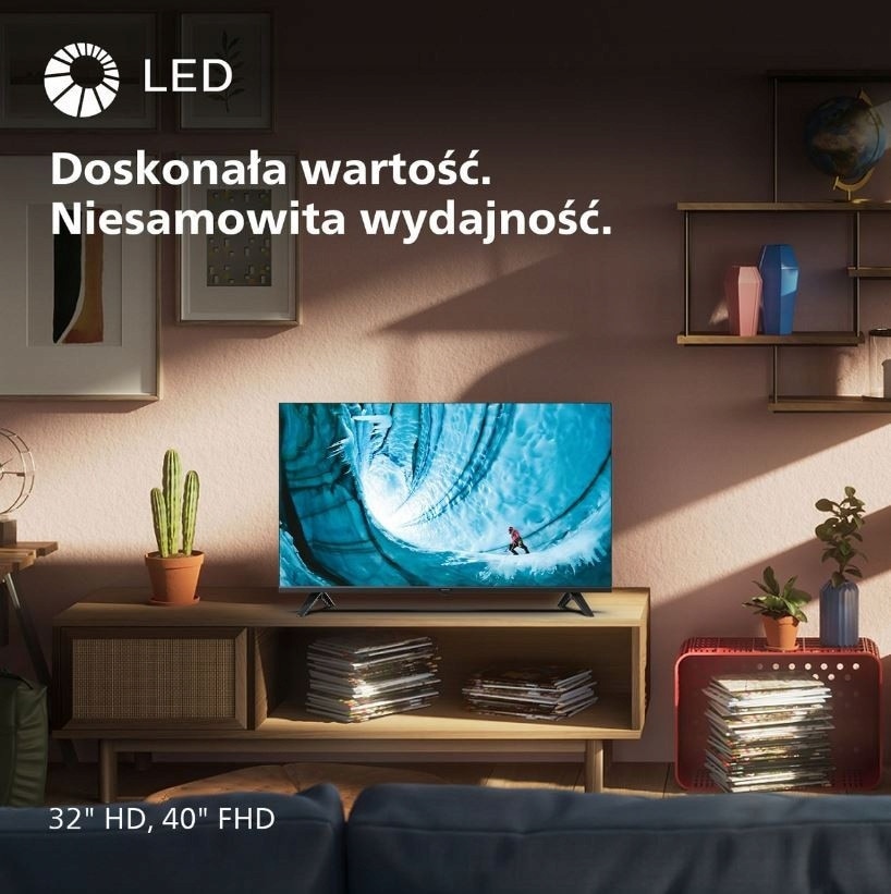 Televizor LED Philips 32PHS6009, 32", HD Ready, Titan OS, 1280x720, negru
