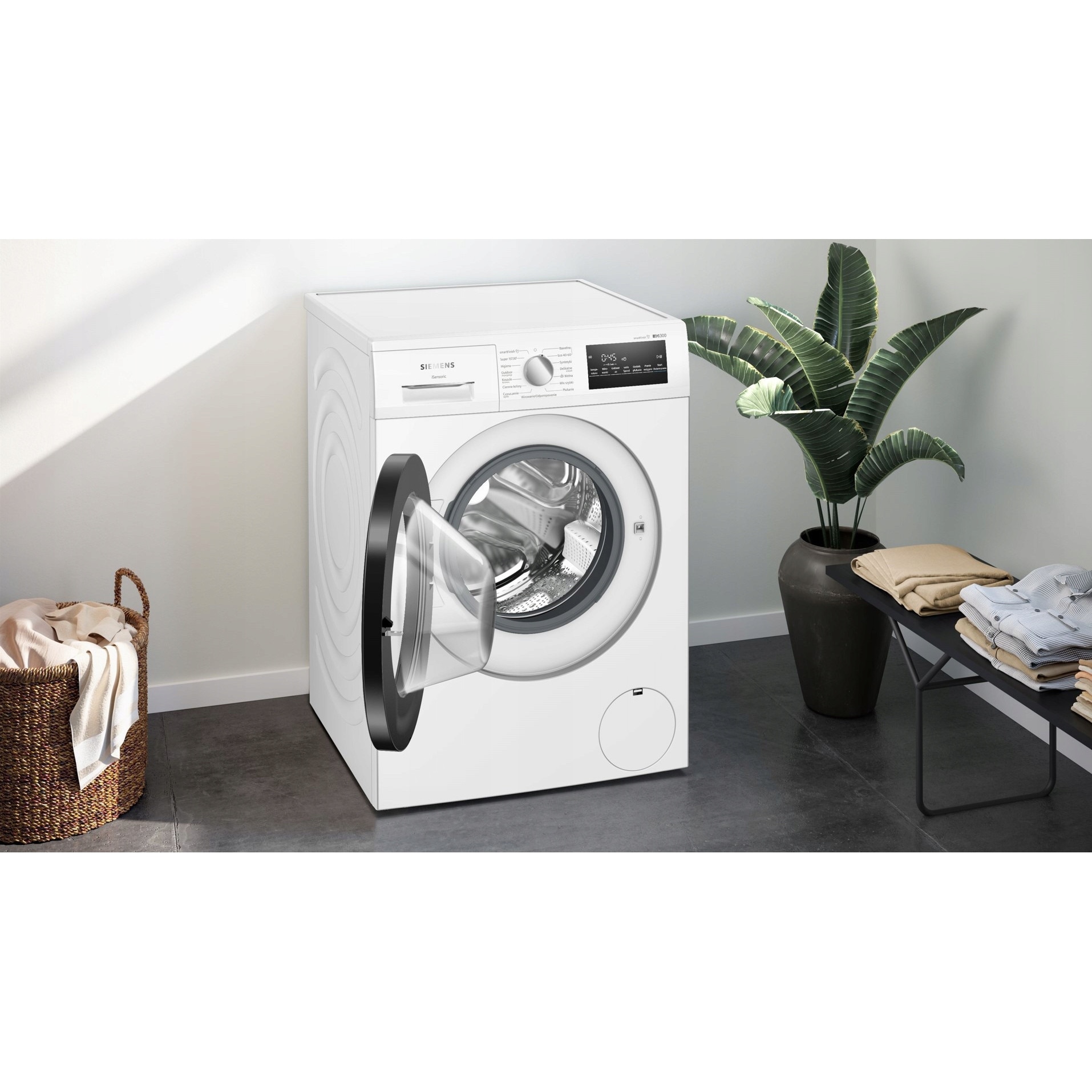 Masina de spalat rufe, Siemens, 9kg, 1400rpm, 60cm, Alb/Negru