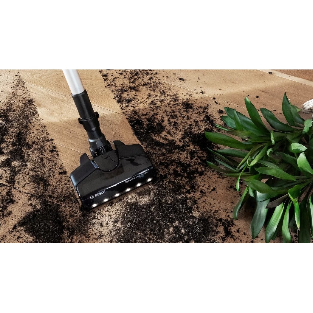 Aspirator vertical fara fir Bosch Unlimited 7 BCS711XXL, electrosoc cu iluminare LED, alb, 1315x252x204mm
