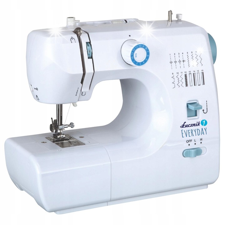 Шевна машина lUCZNIK, 16 вида шевове, бяла, 390x190x330 мм, комплект с аксесоари
