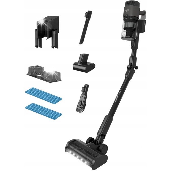 Aspirator vertical fără fir BEKO VRT86325VI 3 în 1 450W HEPA 12 antracit 0.5L, 108.7x27.9x25.4cm