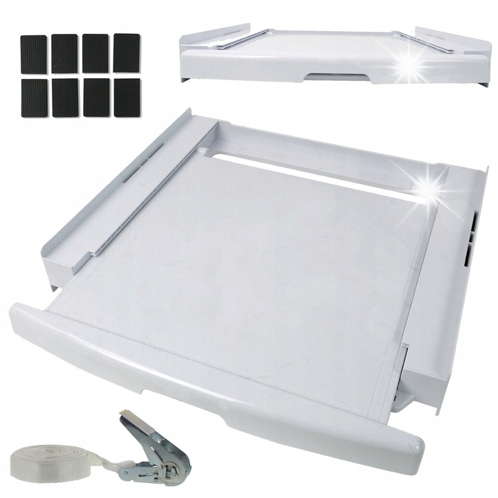 Универсален съединител за пералня и сушилня с полица, Scanpart, бял, 60x60cm, комплект 2 броя