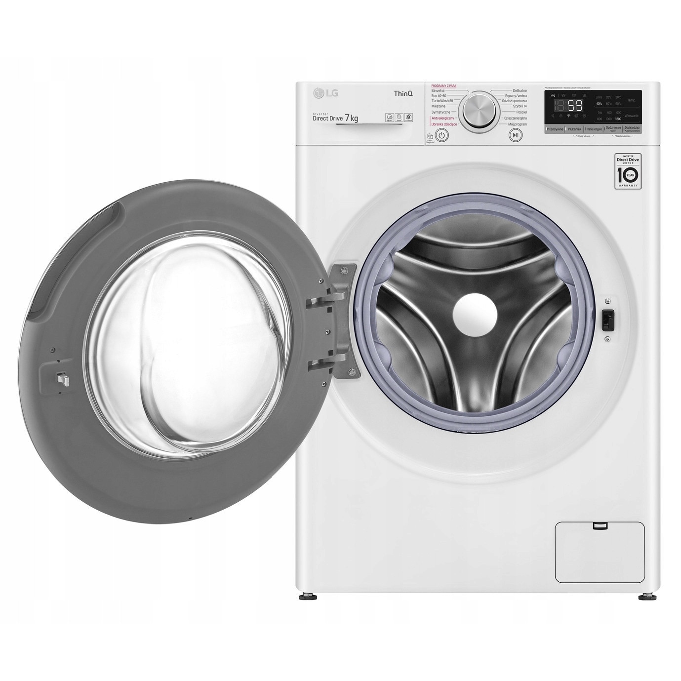 Masina de spalat rufe LG F2WV5S7S0E 7kg 1200rpm, alba, 48x60x85cm, cu functii parowe si control prin smartphone