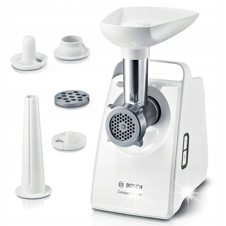 Месомелачка Bosch MFW3520W 1500W, 1.8 кг/мин, бяла, размери 250x230x160мм