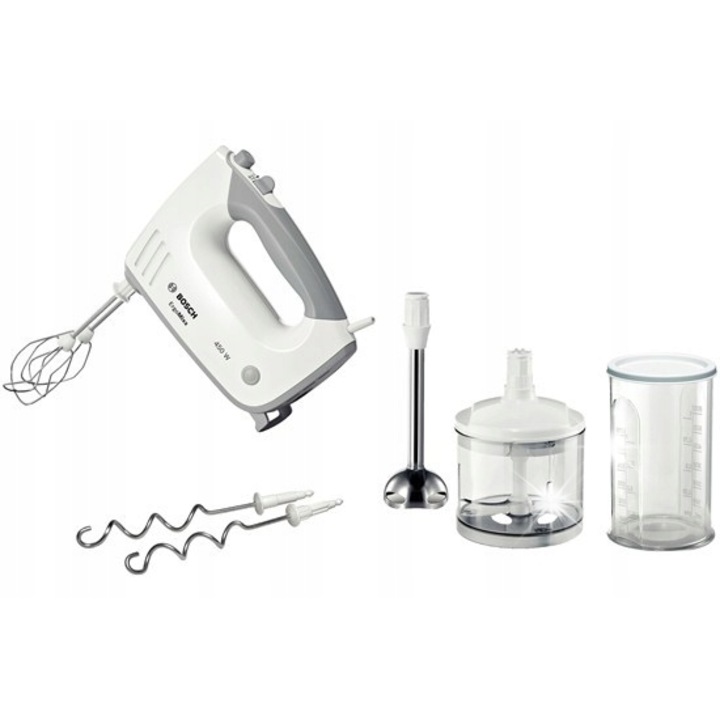 Ръчен миксер Bosch MFQ36480, 450W, 5 скорости, функция Турбо, бял