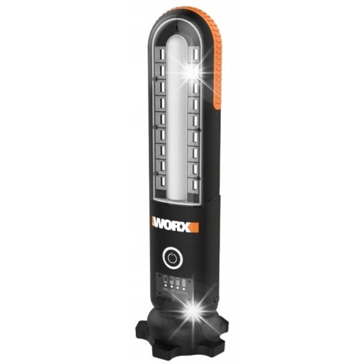 Преносима LED лампа Worx WX852.1, 500 лумена, 12000mAh, IP54, оранжева/черна