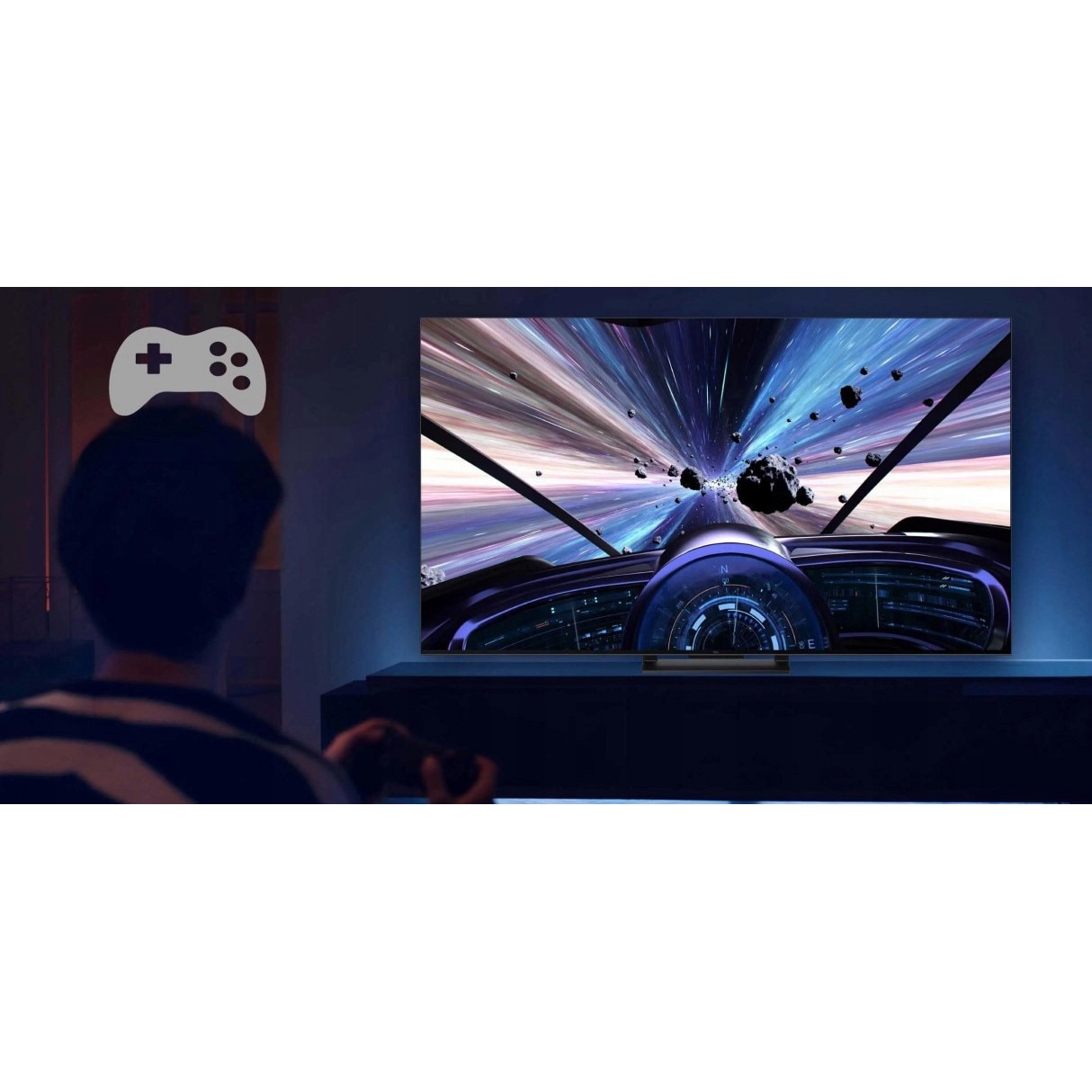 Televizor TCL 65" MINILED 4K HDR, 144Hz, Dolby Vision IQ, Google TV, negru