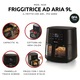 Friteuza fara ulei / air fryer Ariete 4630/00, 1500 W, 7 programe, control tactil, afisaj LED, negru, 9 L