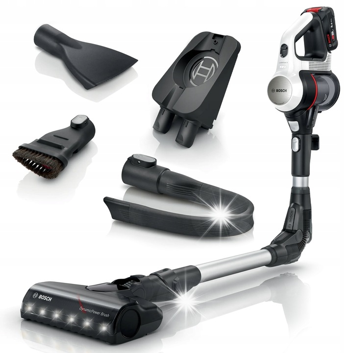 Вертикална прахосмукачка безжична Bosch Unlimited 7, черна/сребриста, 3 режима, 40 мин автономност, комплект с акумулаторна батерия