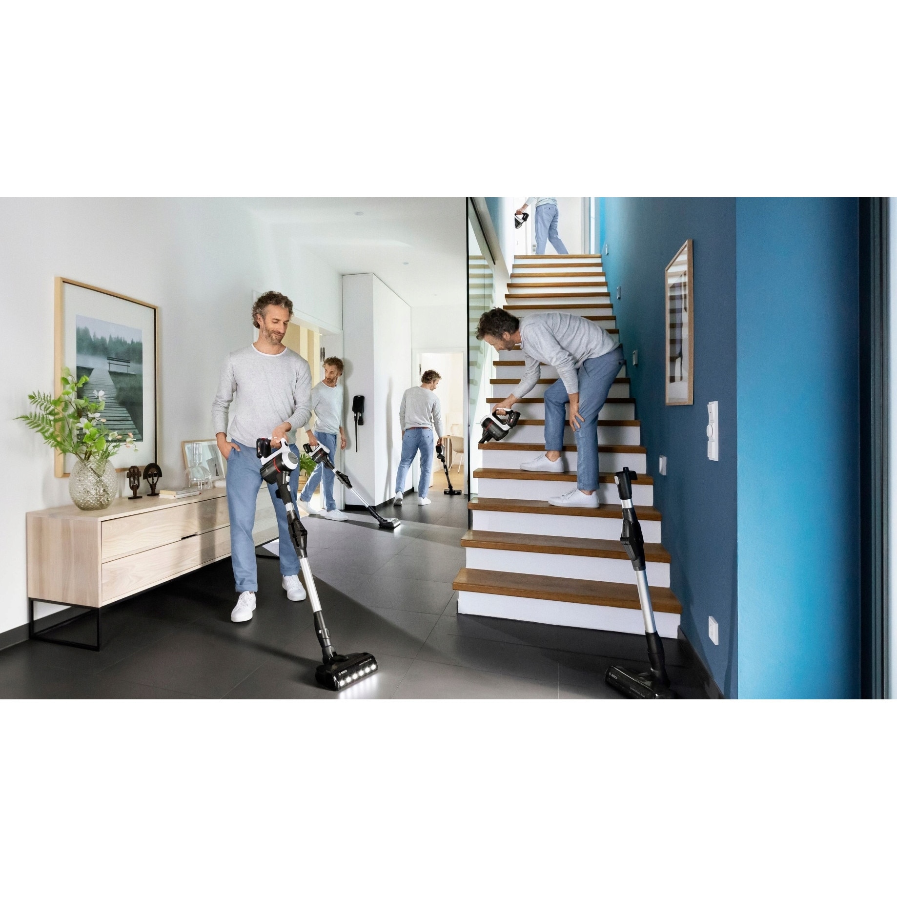 Aspirator vertical Bosch Unlimited 7 alb 18V LED 40min 90° 2.9kg