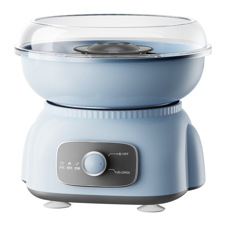 Masina de vata de zahar, productie rapida, 3 secunde dupa preincalzirea matasii, sigura, silentioasa, un buton de pornire, potrivita pentru toate tipurile de zahar, albastru