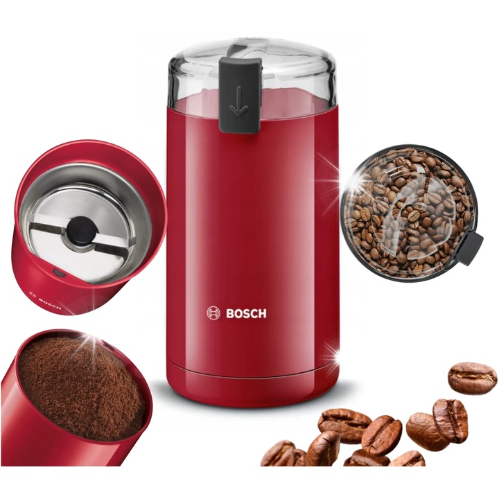 Кафемелачка Bosch TSM 6A014R 180W, капацитет 75гр, инокс, 0.7кг