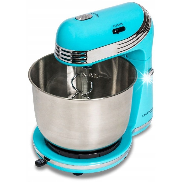 Кухненски робот Cecotec Cecomixer Easy, 5 функции, 6 нива на мощност, 3 литра, инокс, комплект с 2 аксесоара за миксиране и 2 за месене