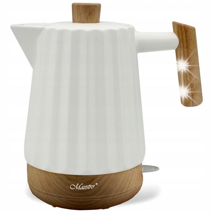 Maestro MR-075 elektromos vízforraló, fehér kerámia, 2L, 1500W, modern design