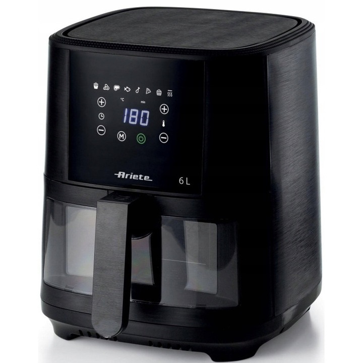 Friteuza fara ulei Ariete AirFryer 6l 1300W 8 programe negru 23x35x33cm