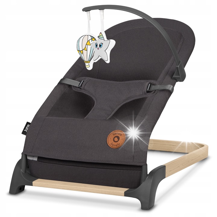 Шезлонг Lionelo June, 3-точков, сив, 46x70x51см