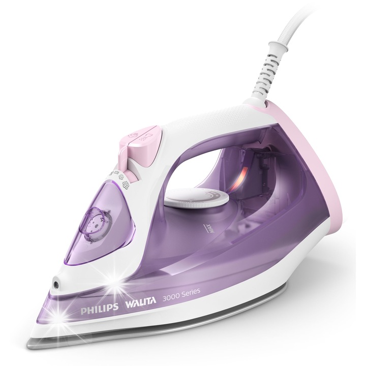Парна ютия Philips, модел DST 3010/30, 2000W, 30g/min, бяло-виолетов, 12.1x14.3x29cm