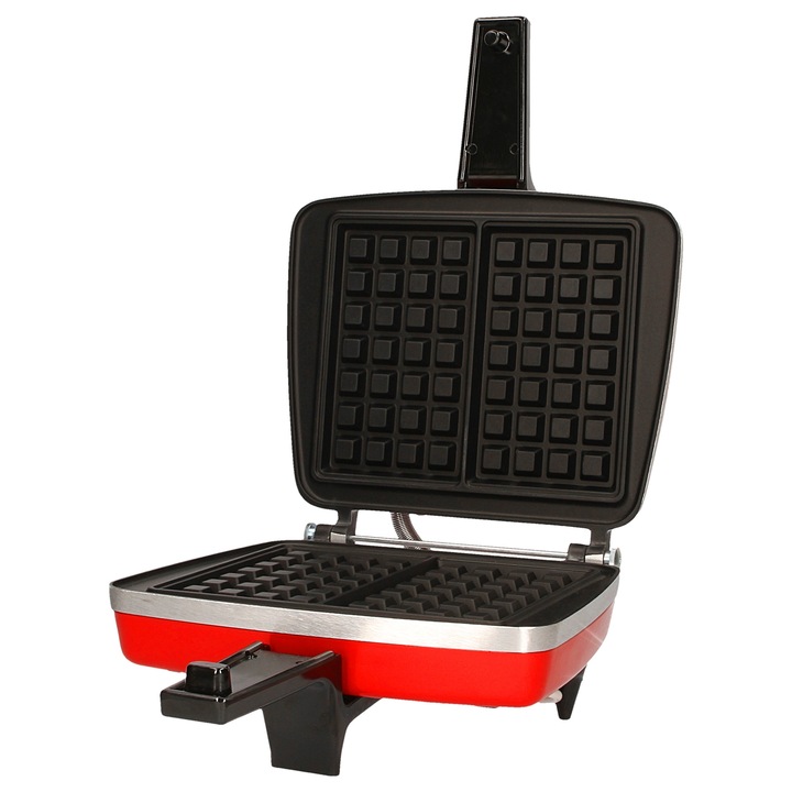 Гофретник Dezal 301.7, 1300W, 2 XL гофрети, червен, 9x14,5 см